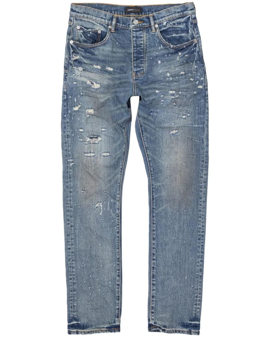 Purple Brand Blue P005 Vintage Laser Straight Jeans for men