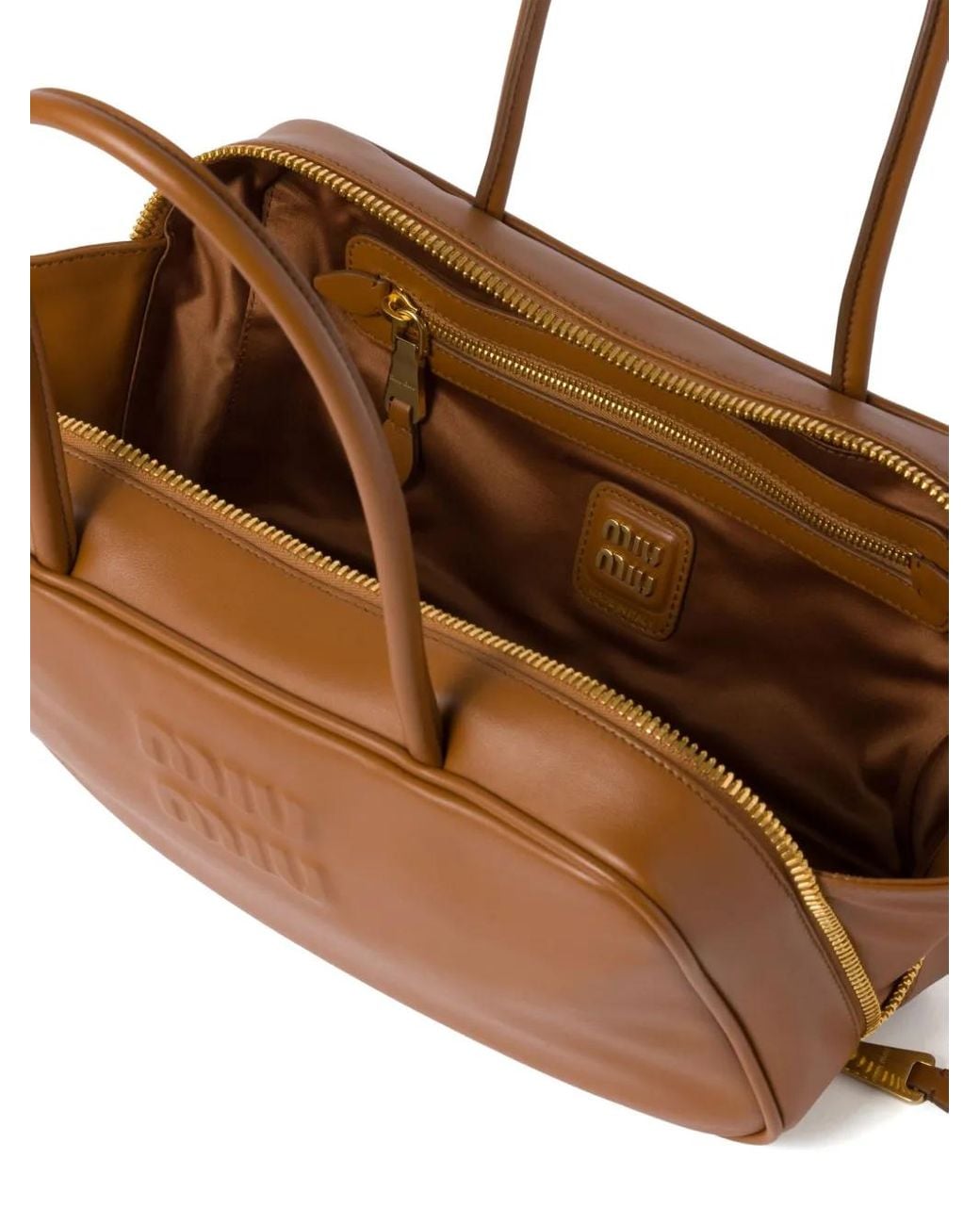 Miu Miu Brown Beau Leather Tote Bag