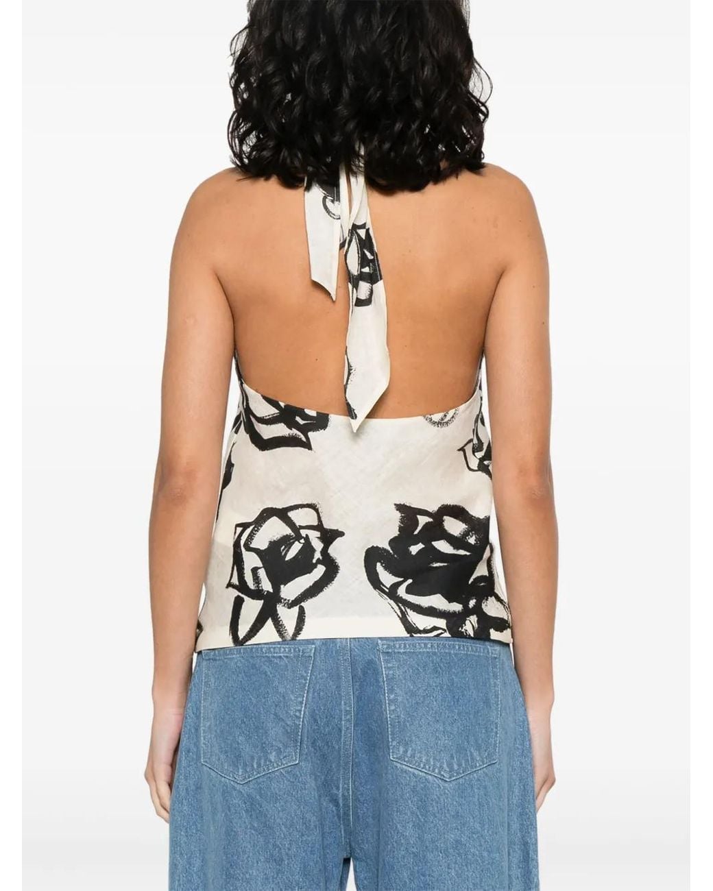 Top Con Cuello Halter MSGM de color White