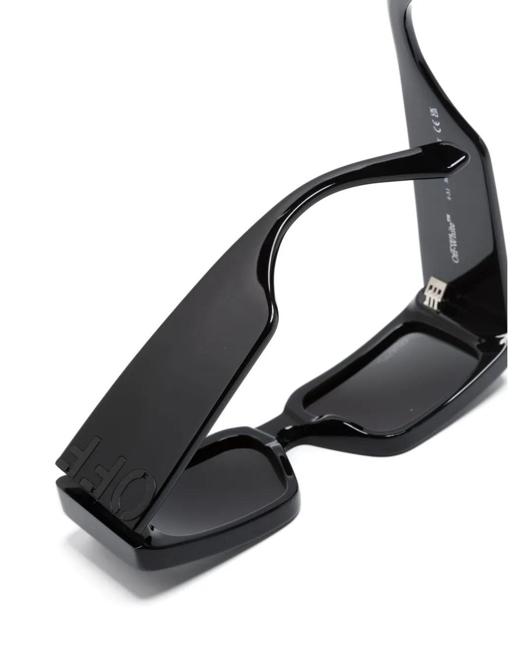 Off-White c/o Virgil Abloh Gray Logo-Engraved Rectangle-Frame Sunglasses for men