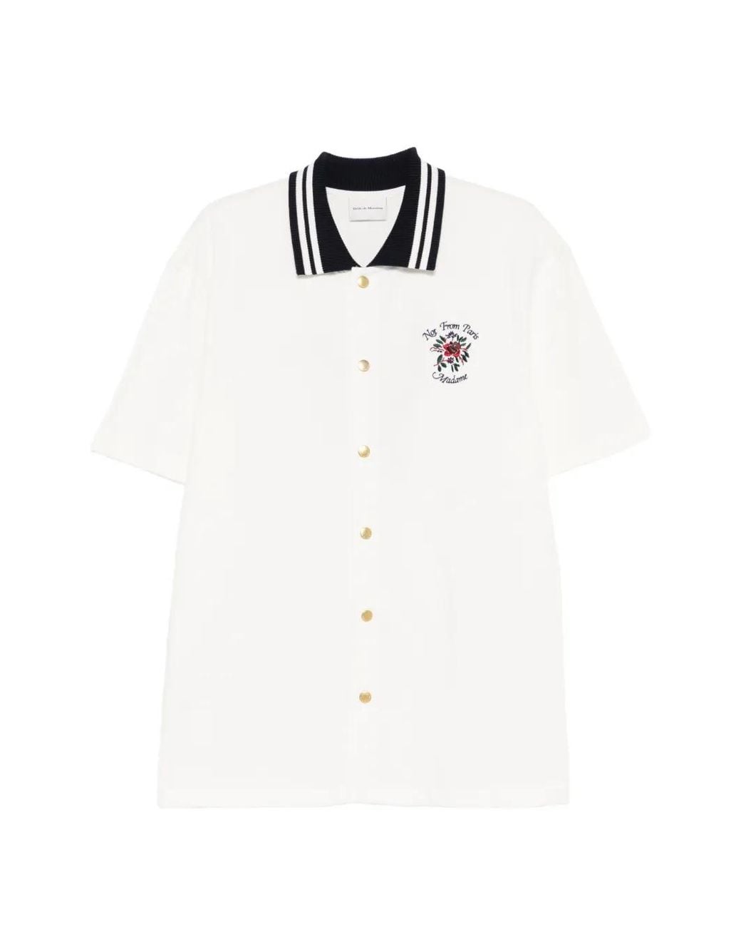 Drole de Monsieur White Embroidered-Logo Polo Shirt for men