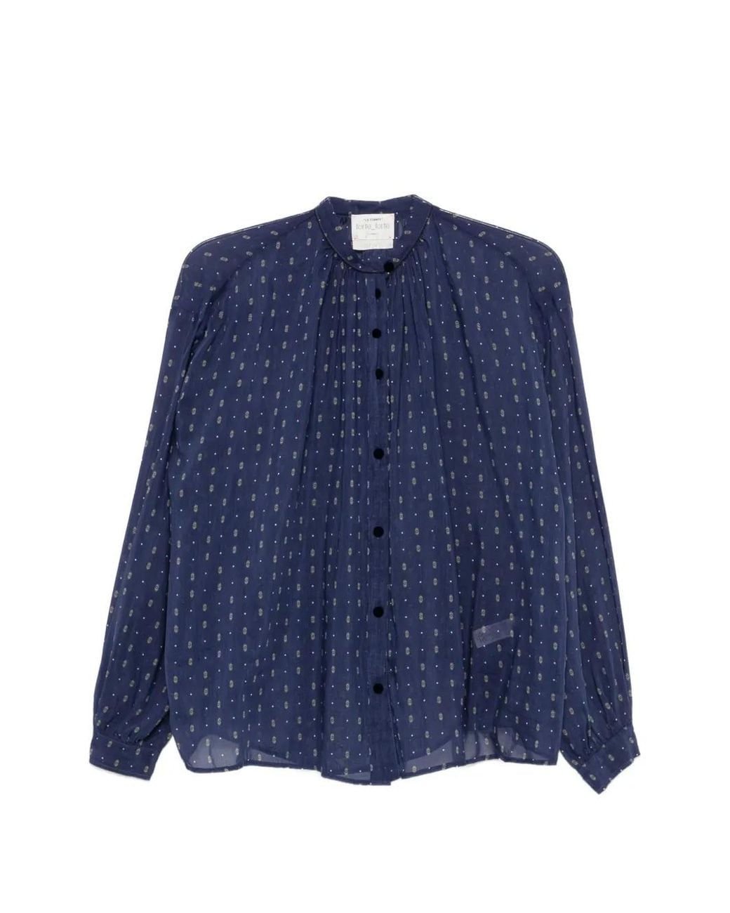 Forte_forte Blue Chemise Fluide Imprimé À Cravate