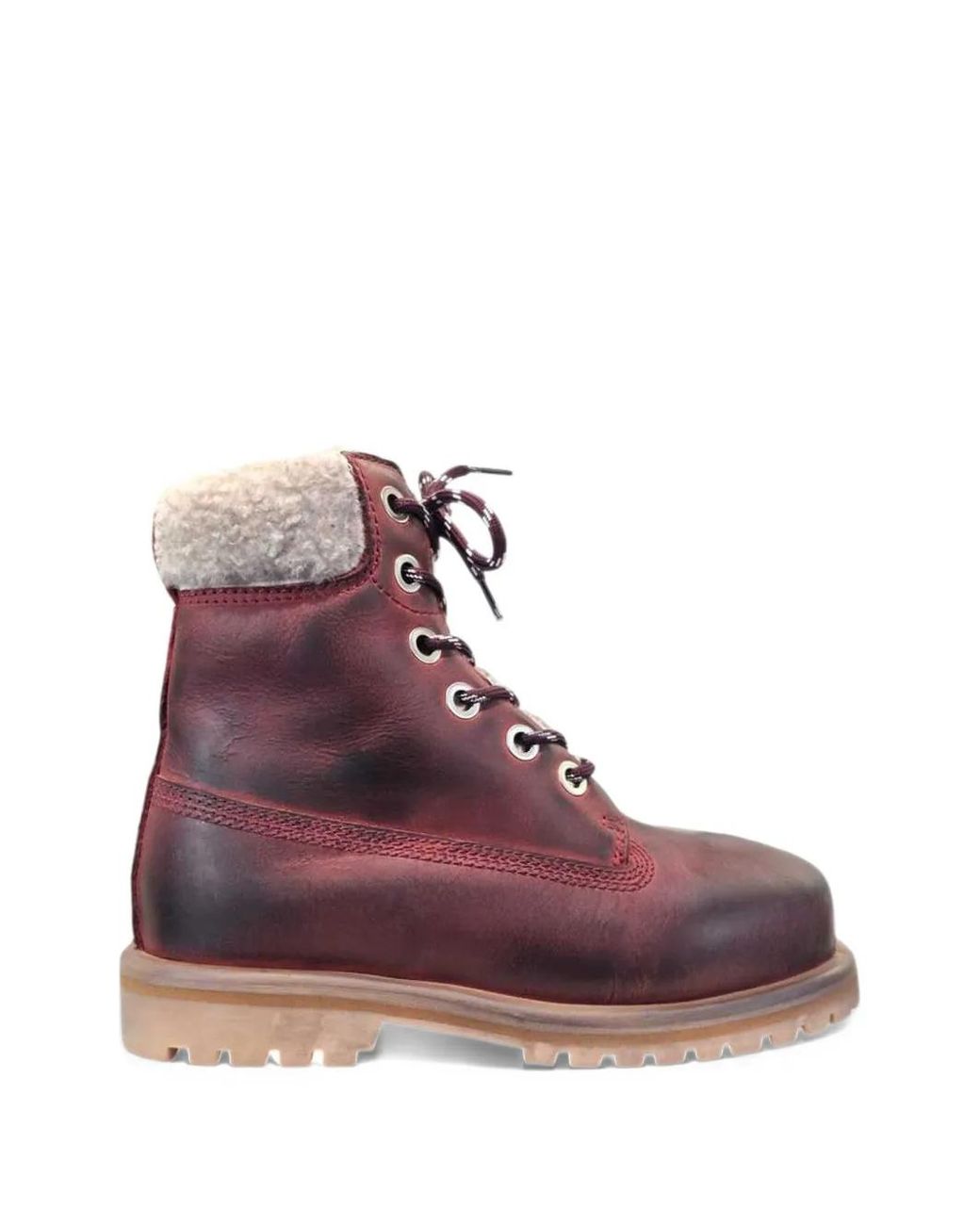 PDF Purple Strada Giga Shearling-Trim Lace-Up Boots for men