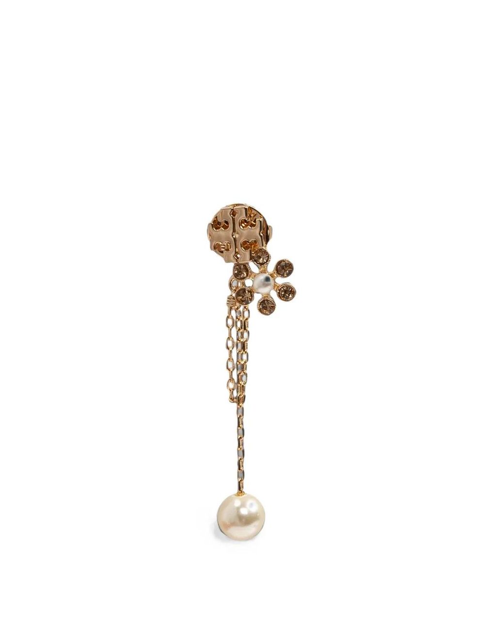 Tory Burch Metallic Moondance Pearl Chain Earrings
