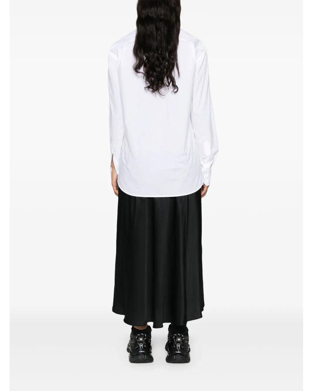 MM6 by Maison Margiela White Numbers-Motif Cotton Maxi Dress