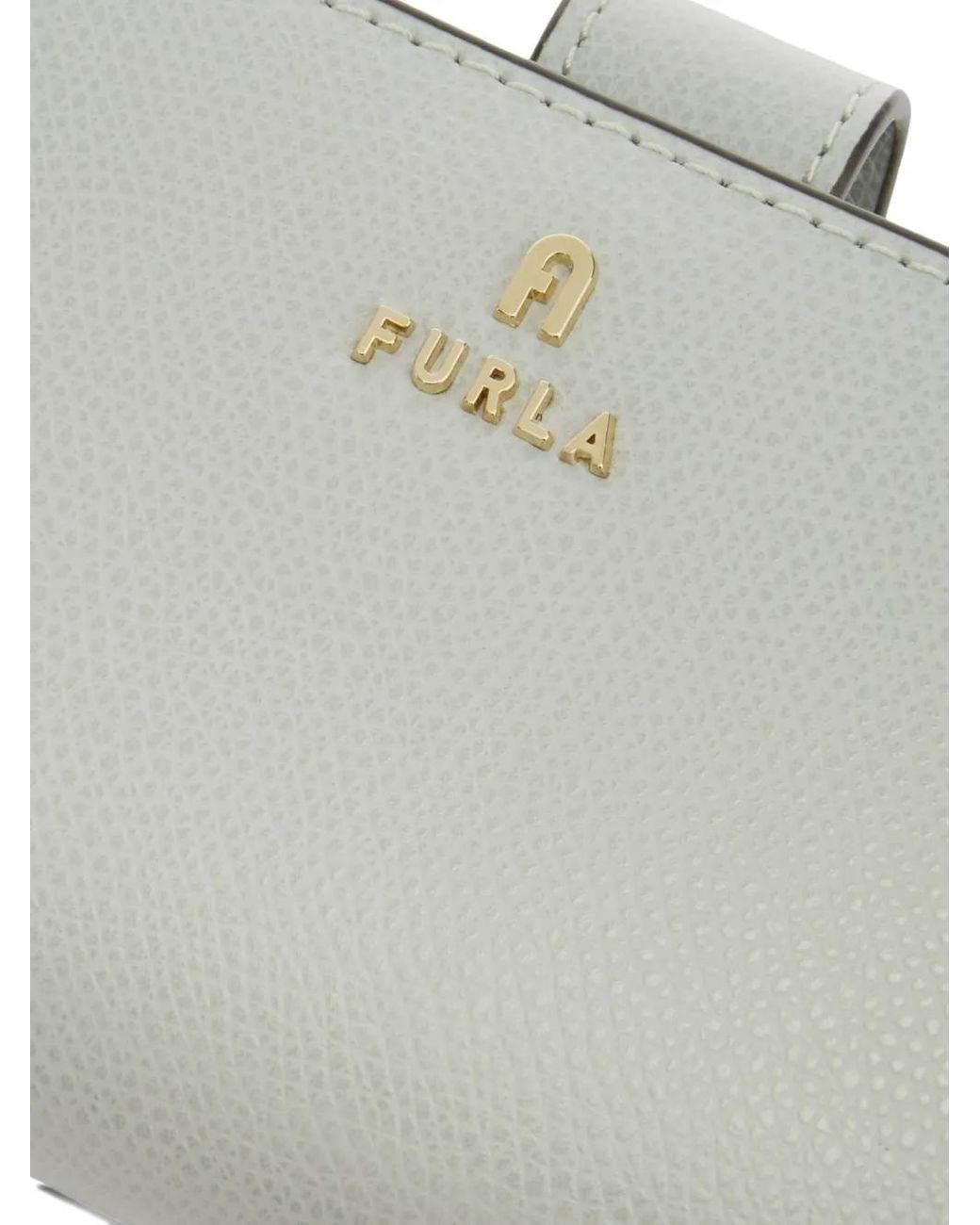 Furla Gray Medium Camelia Leather Flap Wallet