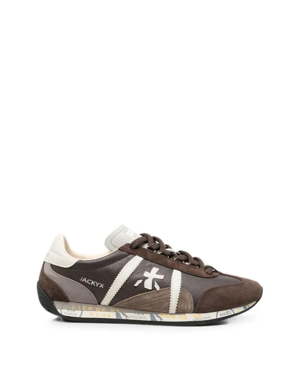 Premiata Brown Jacky X Logo-Patch Sneakers for men
