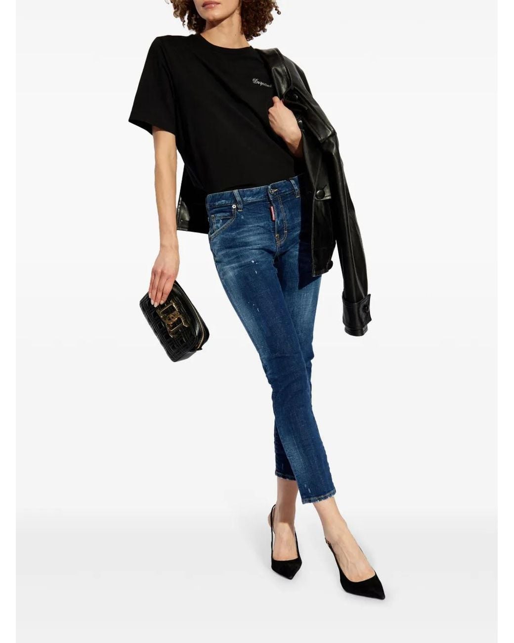 DSquared² Blue Cropped Jeans