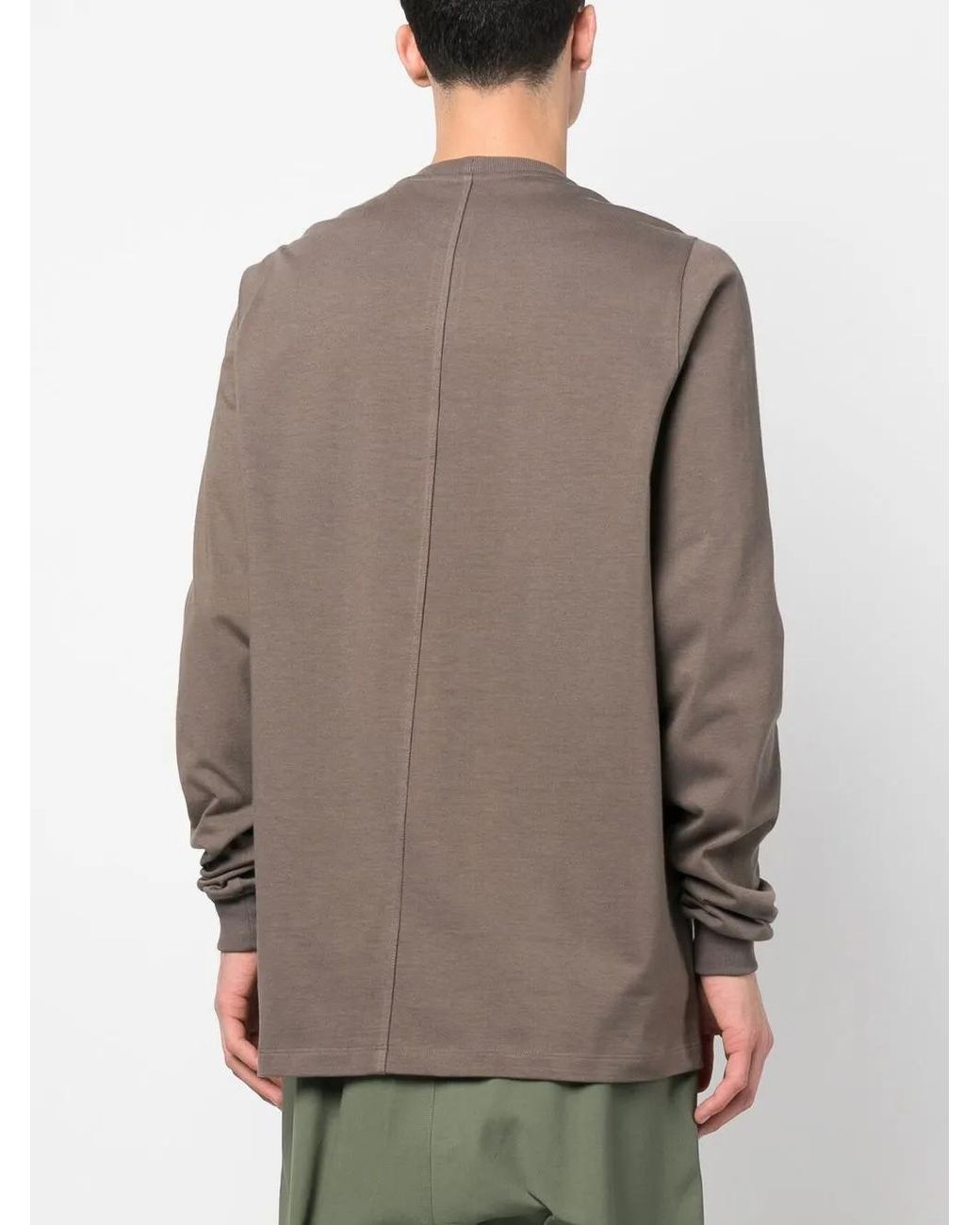 Rick Owens Brown Long-Sleeve Cotton T-Shirt for men