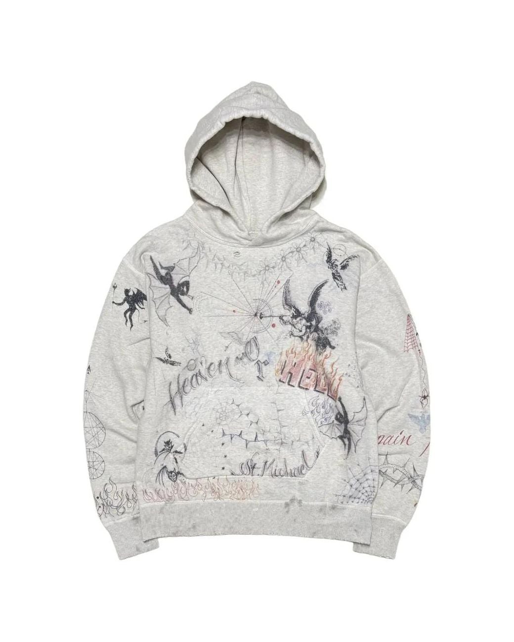 SAINT Mxxxxxx White Graphic-Print Hoodie for men