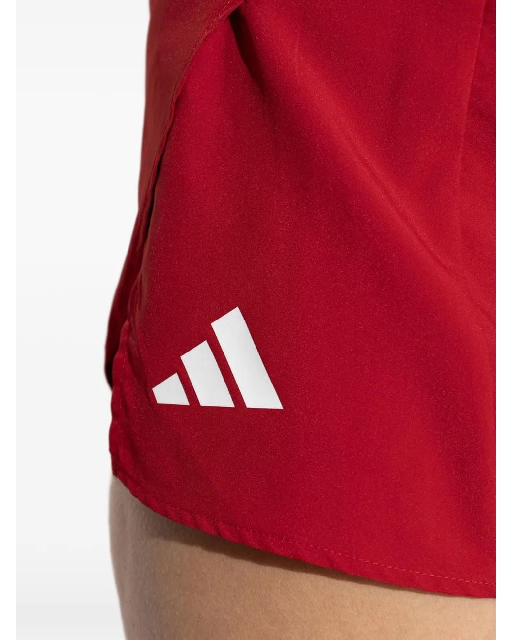 Adidas Red Adizero Logo-Print Shorts