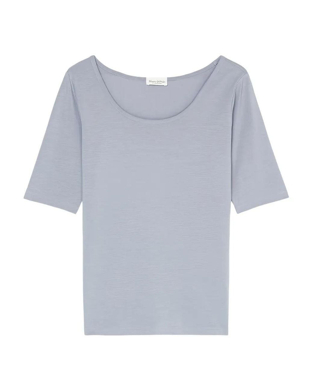 Marc O' Polo Blue Scoop-Neck Short-Sleeves Top