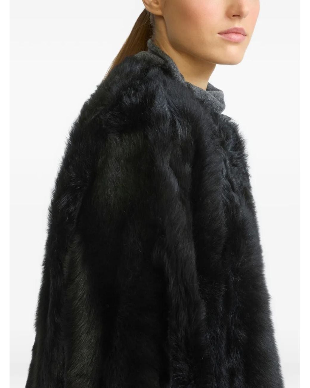 Yves Salomon Black Toscana Coat