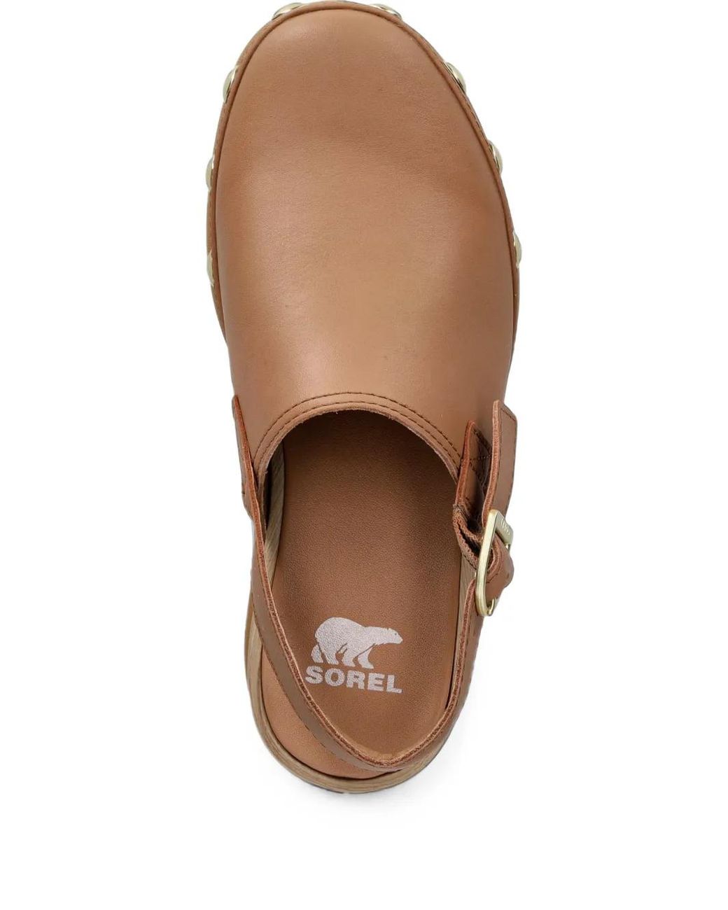 Sorel Brown Studded Slingback Mules
