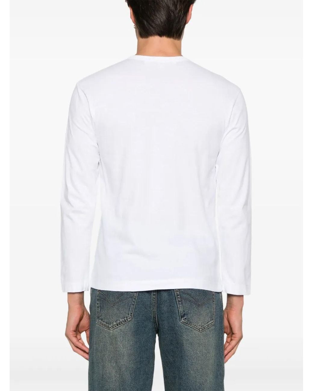 COMME DES GARÇONS PLAY White Logo-Print T-Shirt