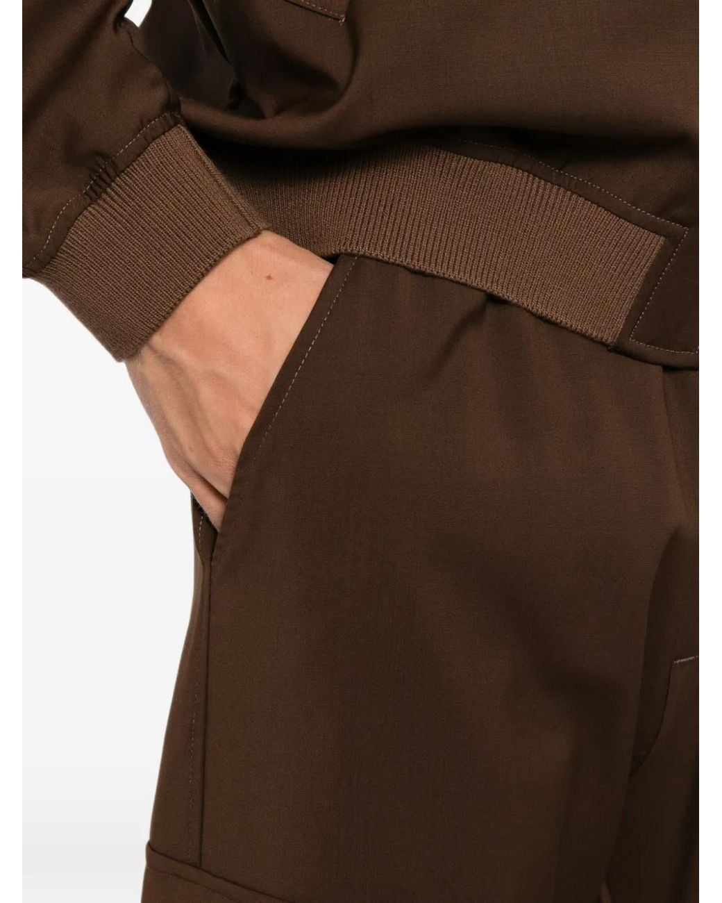 Barena Brown Elasticated Cargo Pants for men