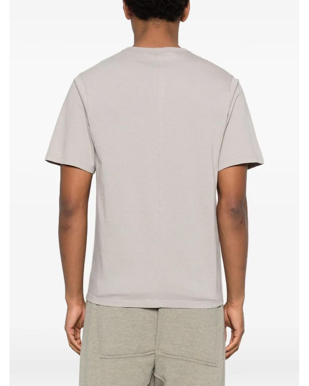 Rick Owens White Shoulder Seam T-Shirt for men