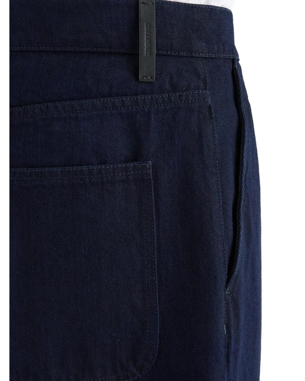 Jil Sander Blue Pleated-Front Jeans for men