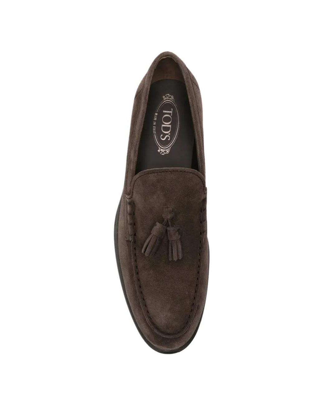 Tod's Gray Tassel-Detail Suede Loafers for men