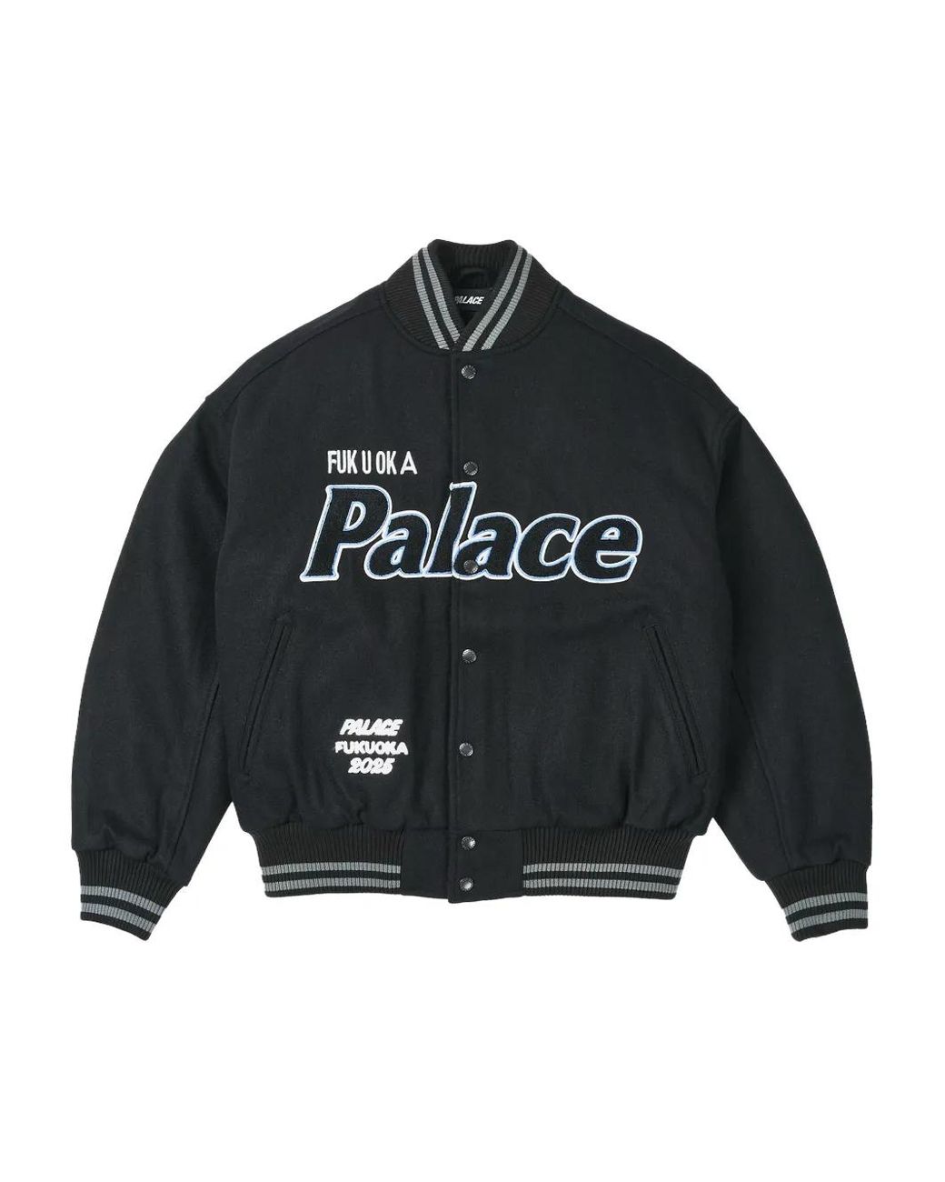 Palace Black Logo-Patch Bomber Jacket for men