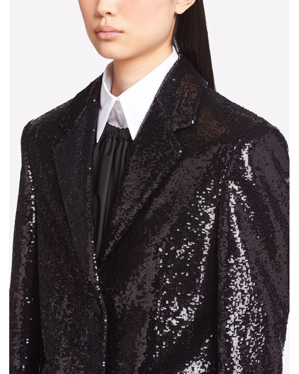 Prada Black Sequin-Embellished Blazer
