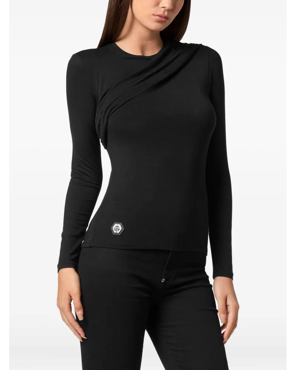 Philipp Plein Black Draped Jumper