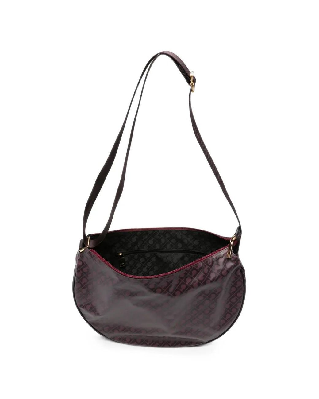 Gherardini Metallic Small Hobo Logo-Print Shoulder Bag