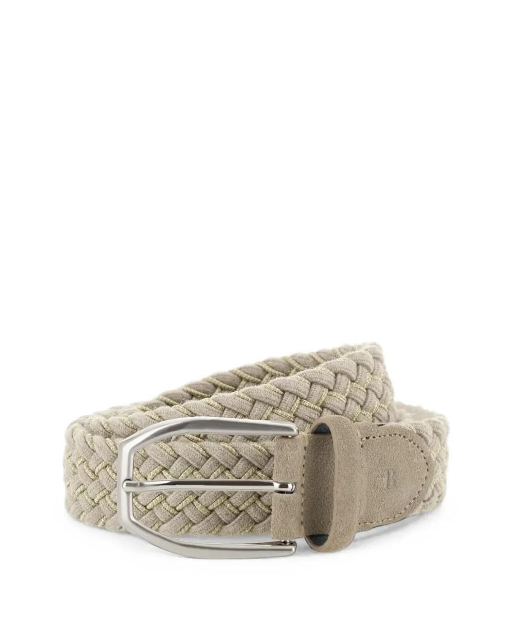 Boggi Gray Woven Stretch Wool Blend Belt for men