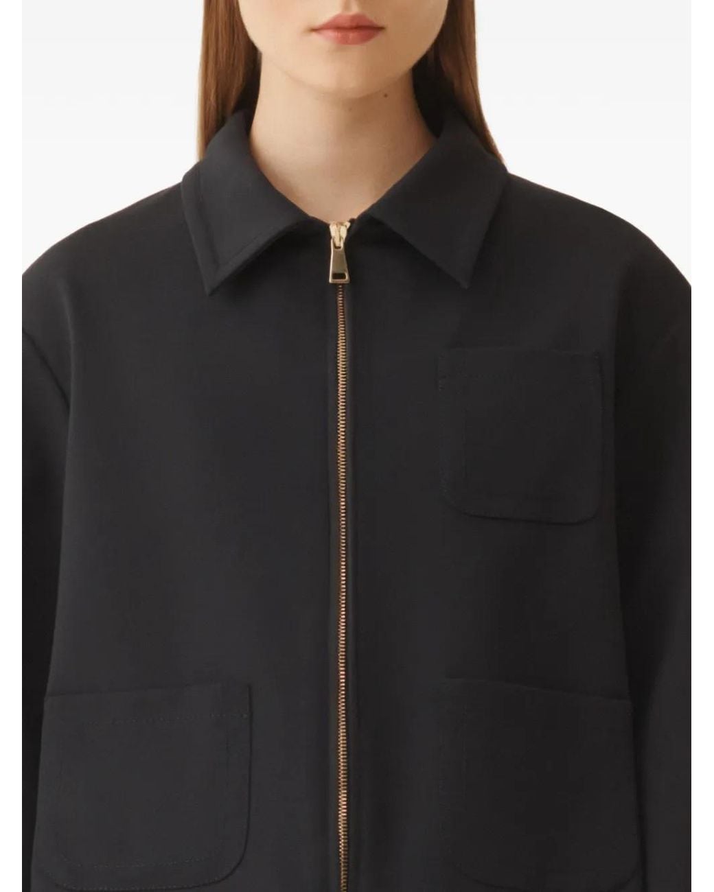 Fabiana Filippi Black Patch-Pocket Zip Jacket