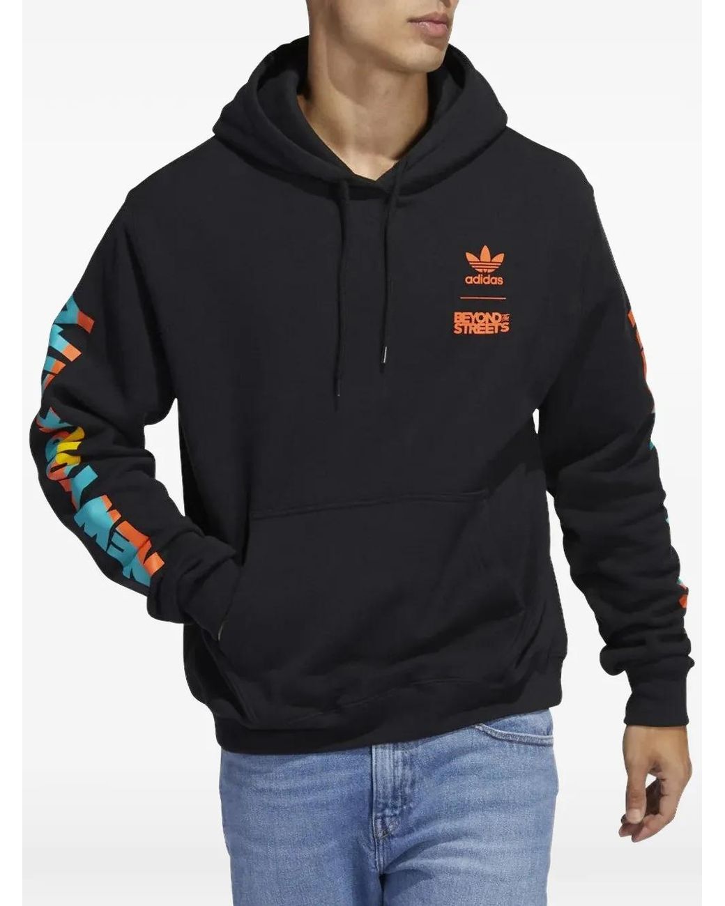 Adidas Blue X Beyond The Streets Logo-Detail Hoodie for men