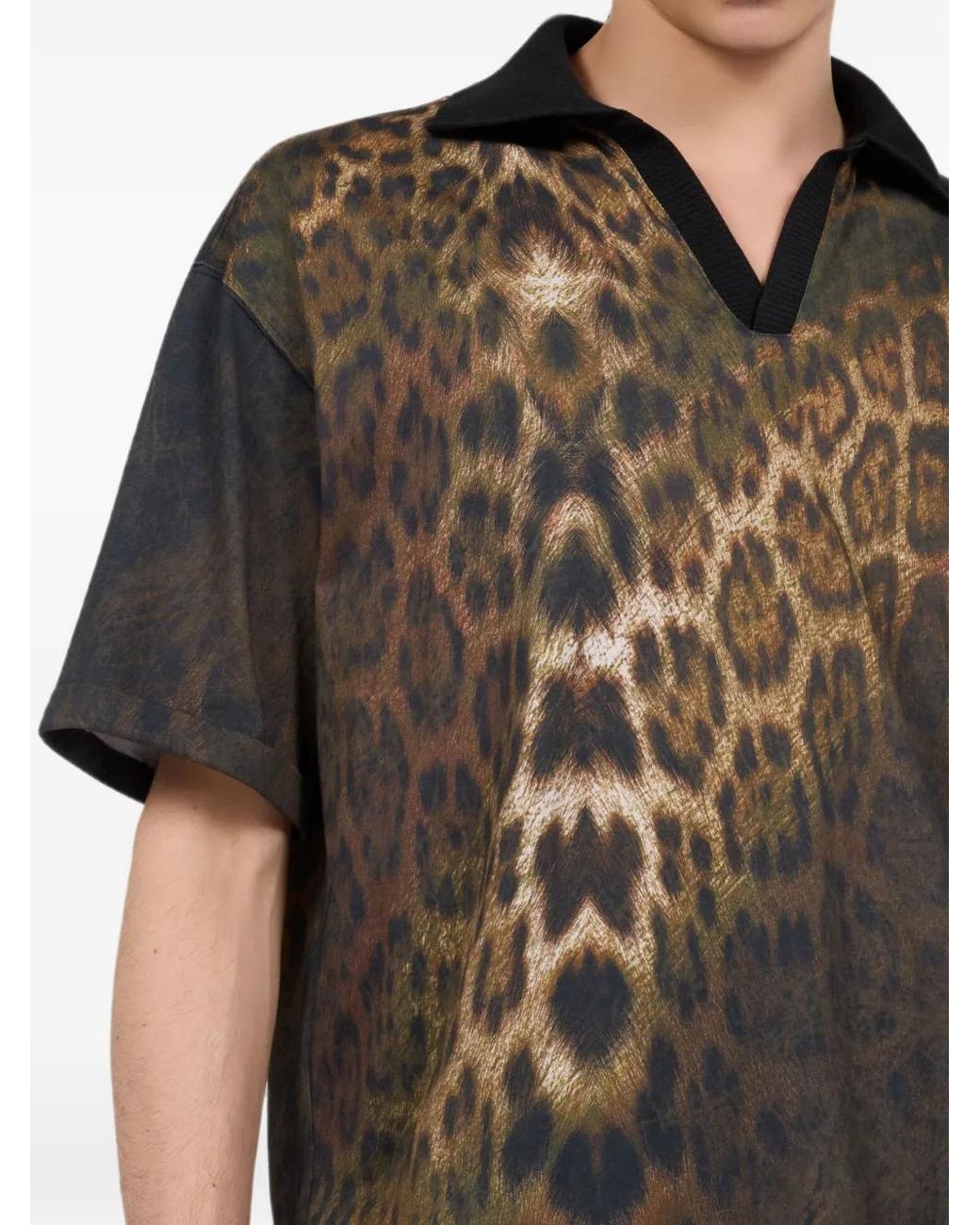 Roberto Cavalli Multicolor Polo Imprimé À Manches Courtes for men