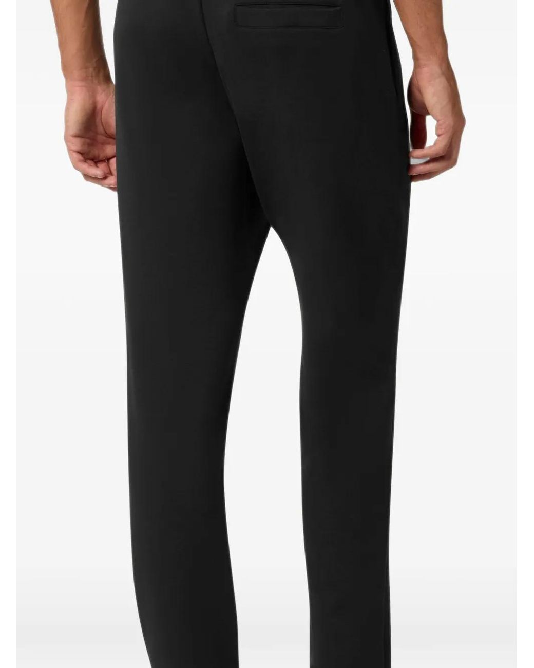 Paul & Shark Black Fleece-Cotton Track Pants for men