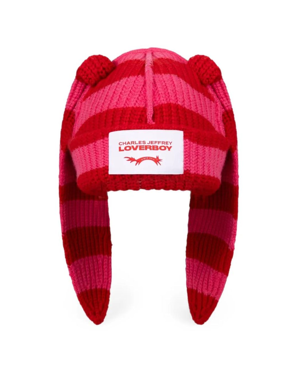 Charles Jeffrey Red Chunky Rabbit Beanie