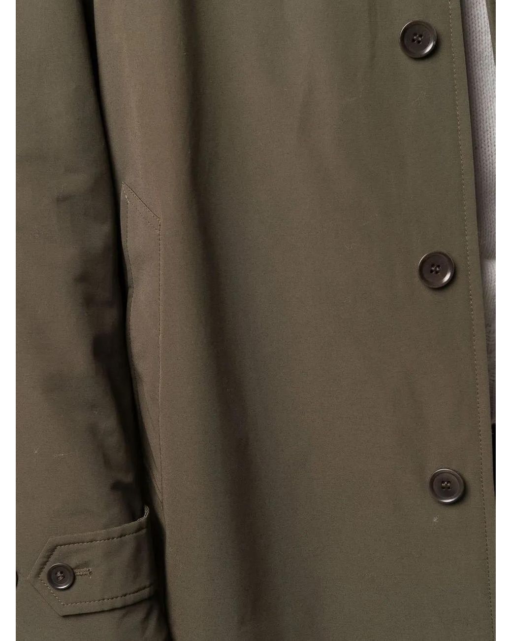 Aspesi Green Single-Breasted Tailored Coat for men