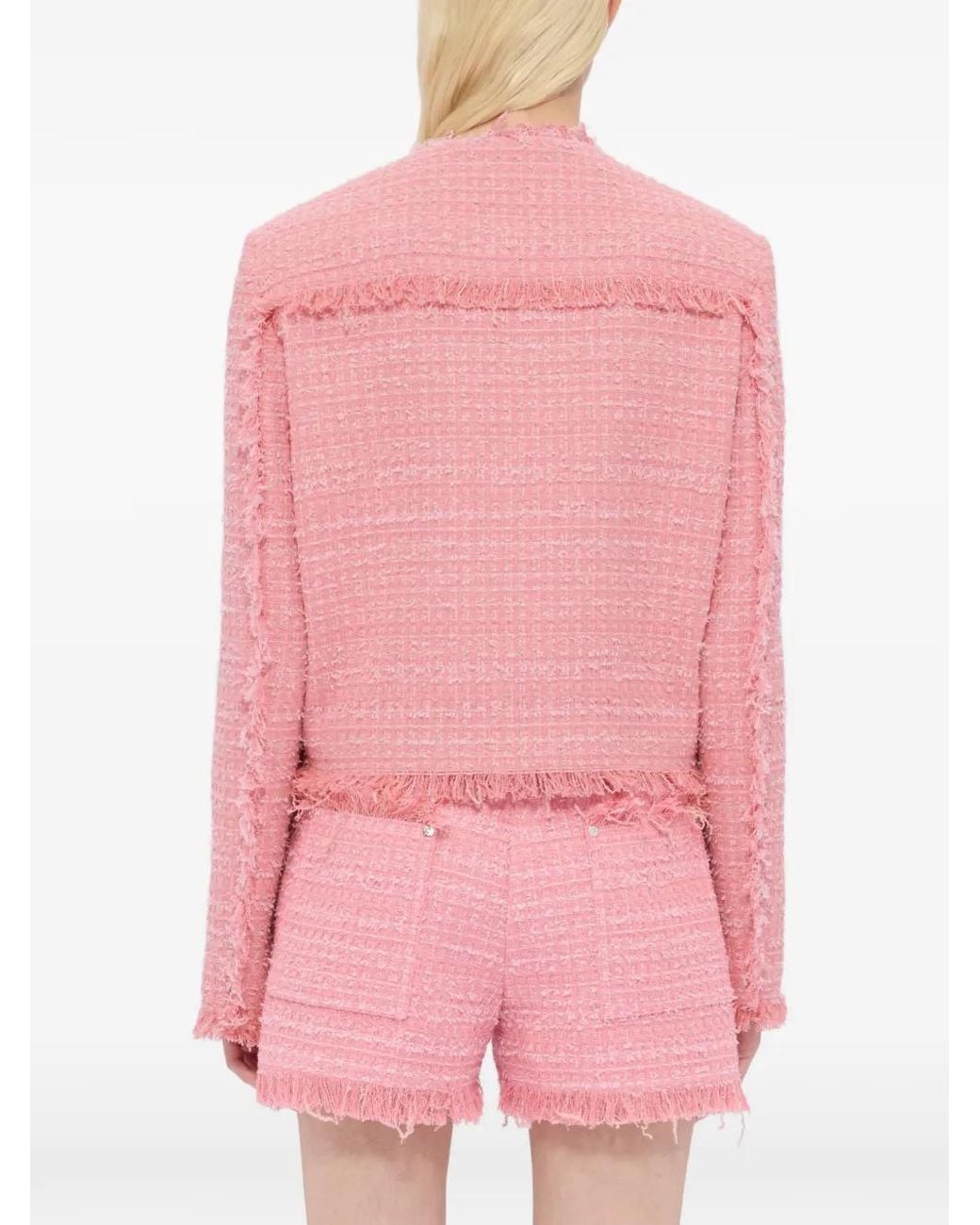 MSGM Pink Frayed Jacket