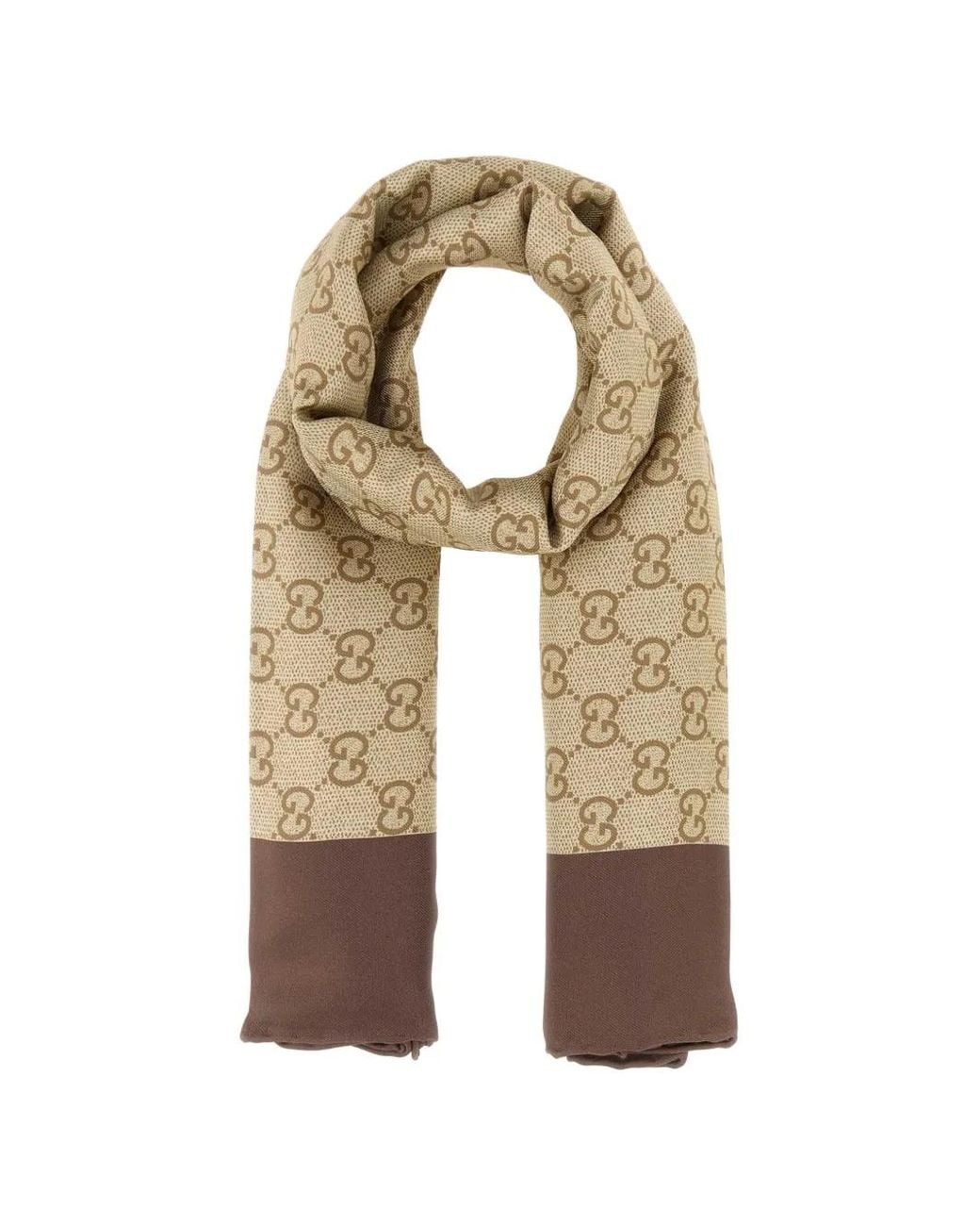 Gucci Natural Printed Silk Twill Carré