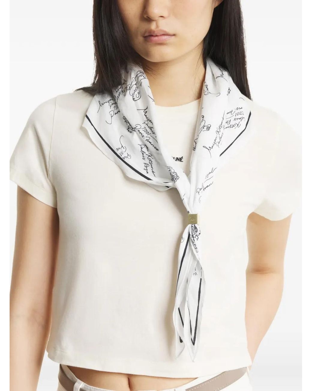 Maison Kitsuné White Poetic Paris Scarf
