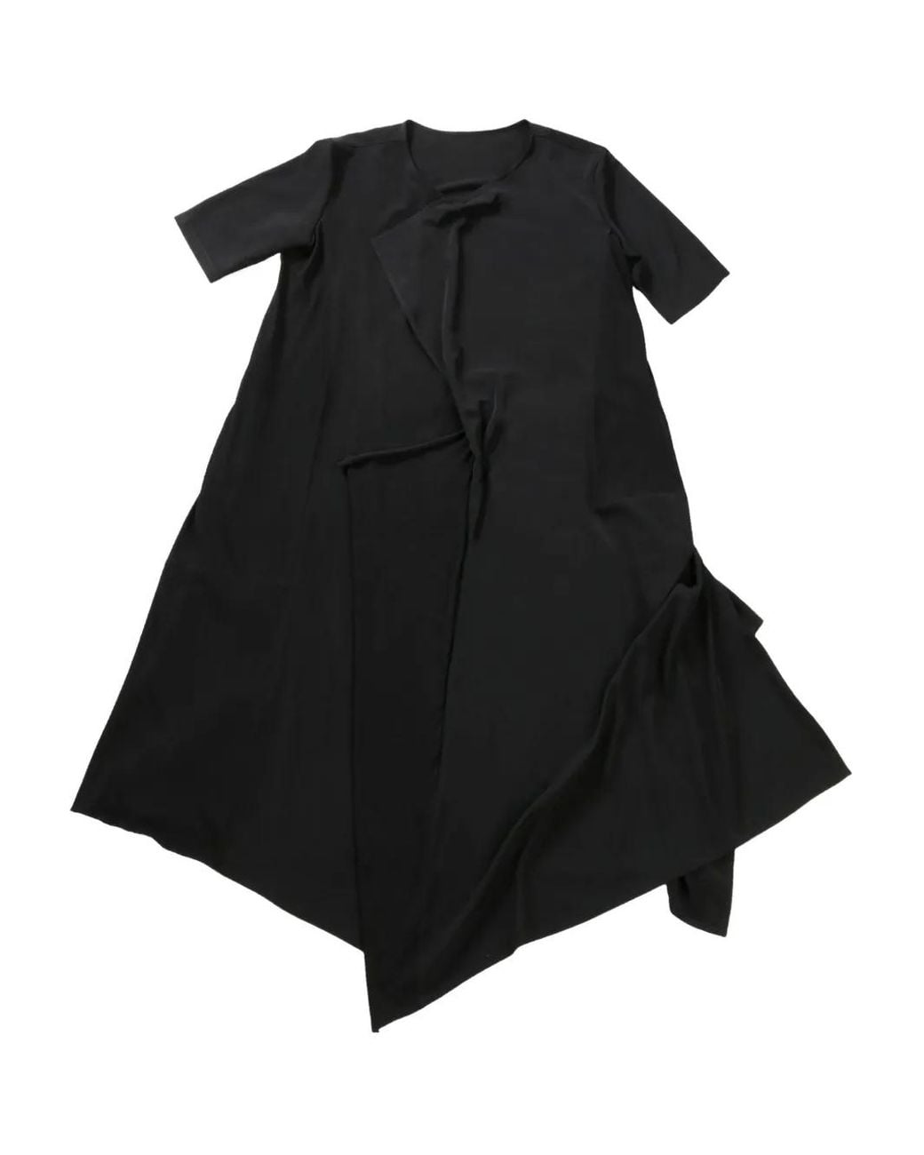 Yohji Yamamoto Black Asymmetric Midi Dress