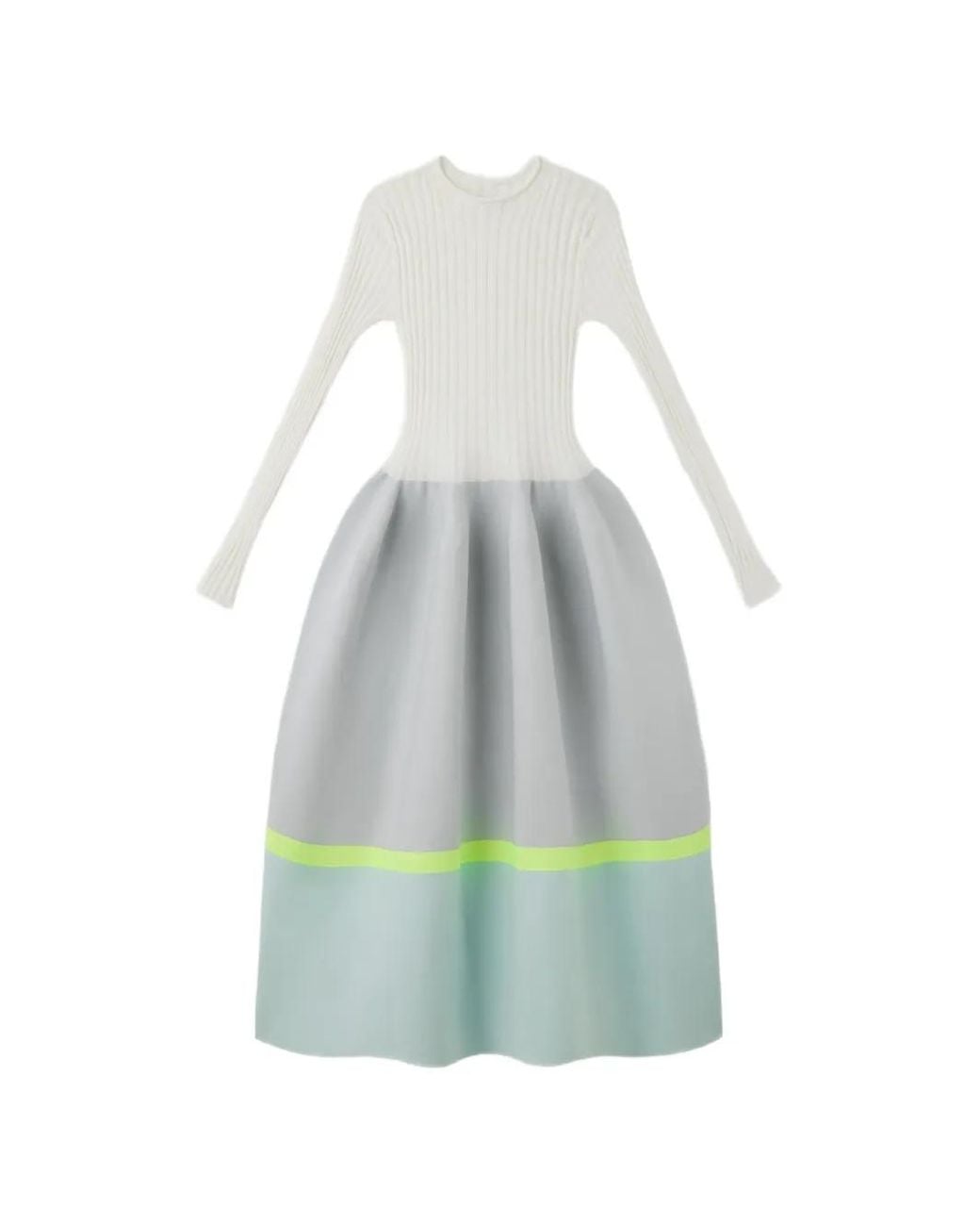 CFCL White Ribbed Panelled Dress