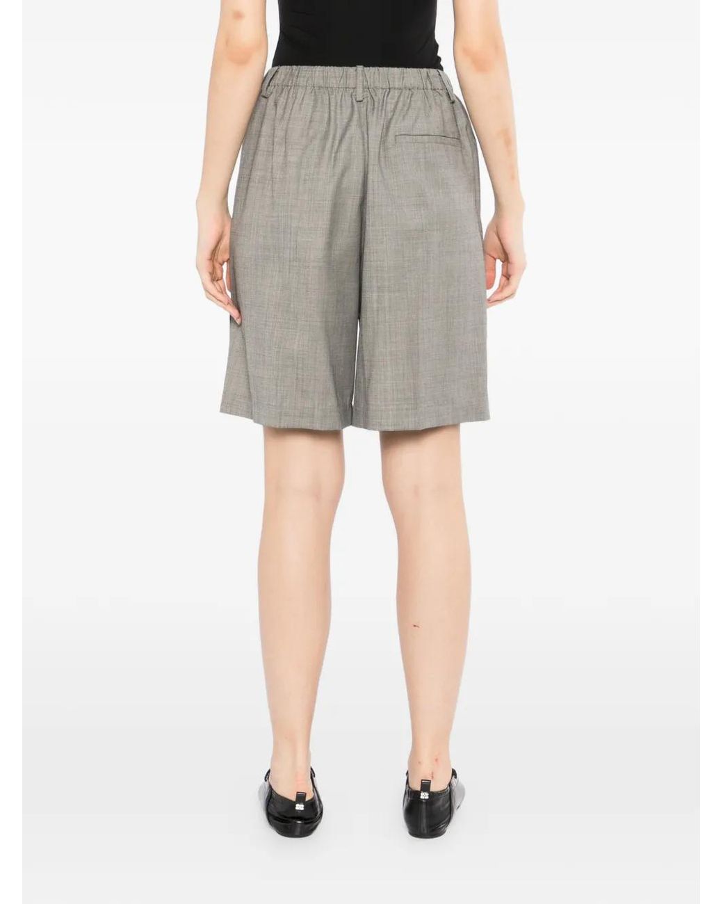 JNBY Gray Twill-Weave Tailored Shorts