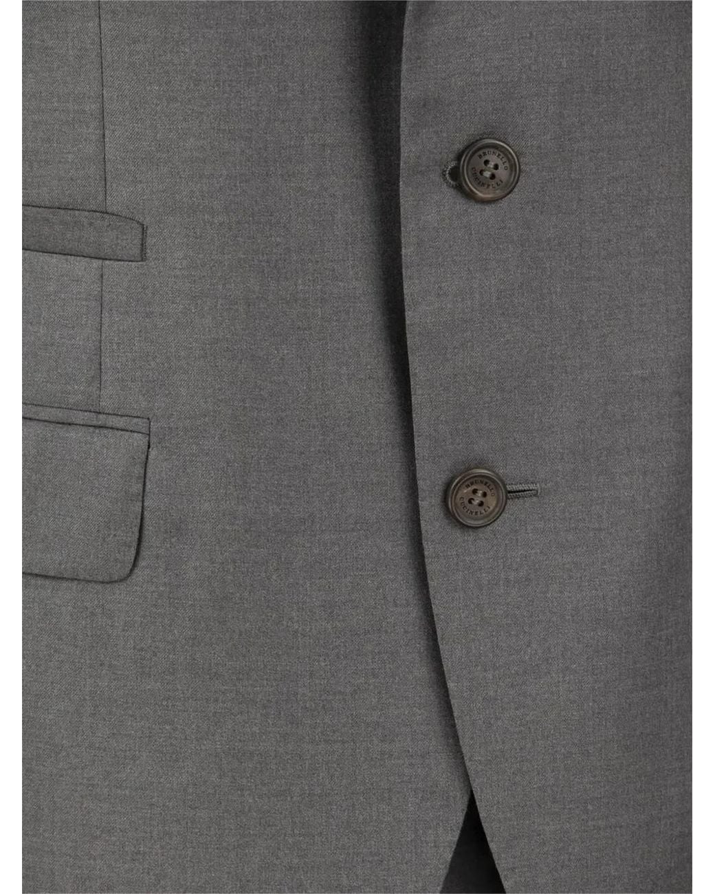 Brunello Cucinelli Gray Tailored Wool Blazer for men