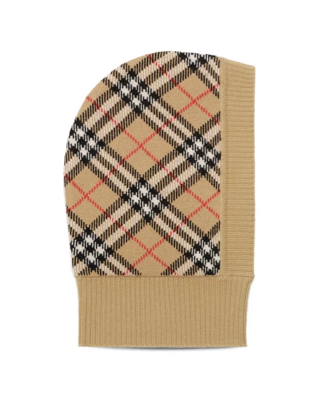 Burberry Gray Check Wool Blend Hood