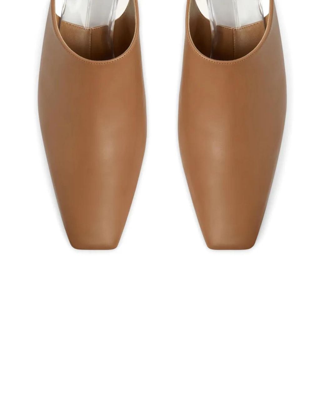 Courreges Brown Transparent Kitten-Heel Slingback Pumps