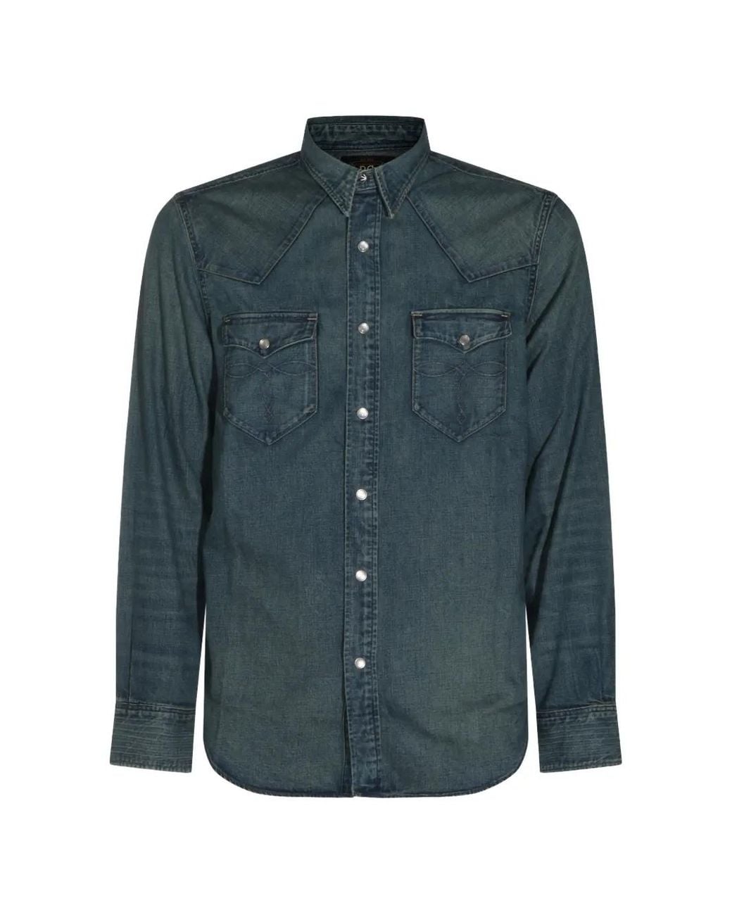 Polo Ralph Lauren Blue Western Denim Shirt for men