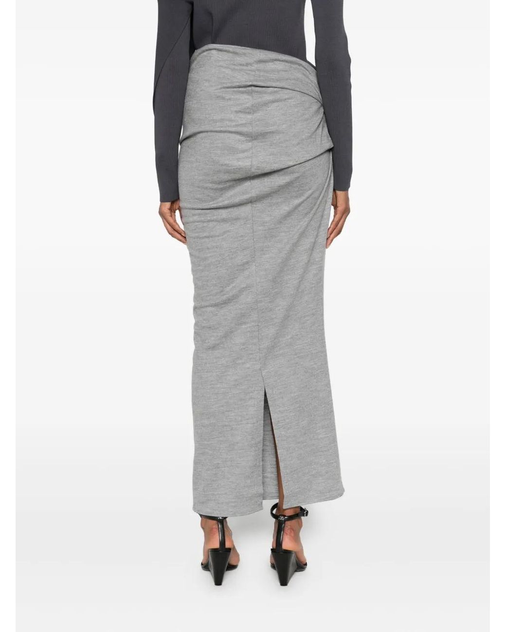 Entire studios Gray Draped Wool Skirt