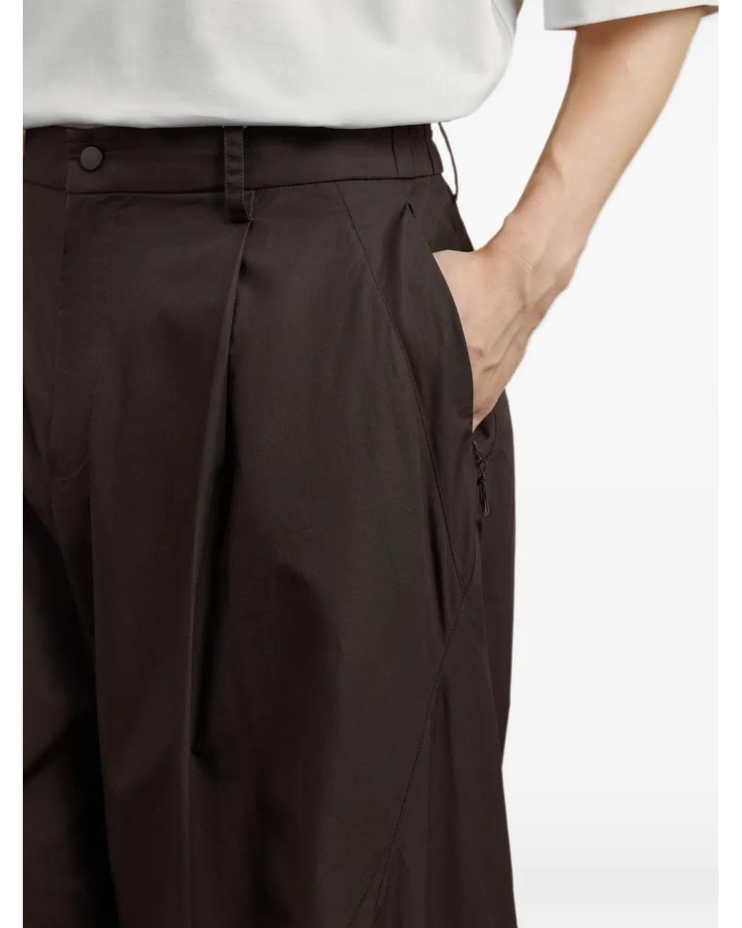 CROQUIS Gray Curved-Leg Poplin Trousers for men