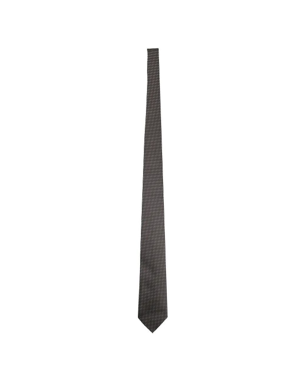 Zegna White Geometric-Print Tie for men