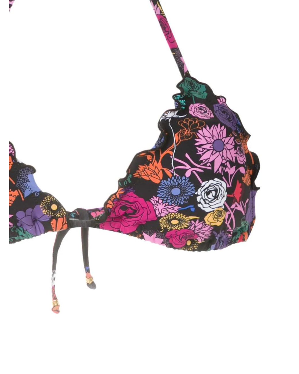 Bikini Triangular Con Volantes Amir Slama de color Purple