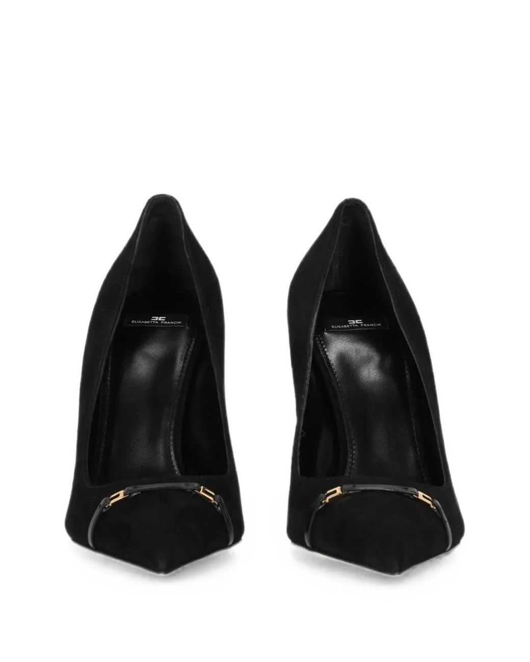 Elisabetta Franchi Black Buckle-Detail Pointed-Toe Pumps