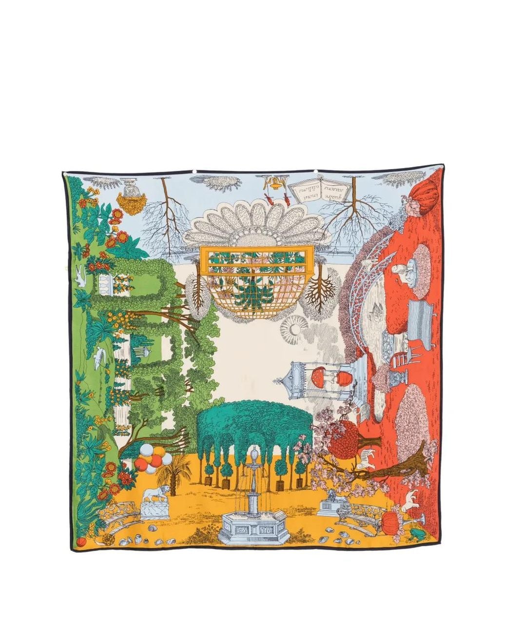 Inoui Edition Natural Garden-Print Silk Scarf
